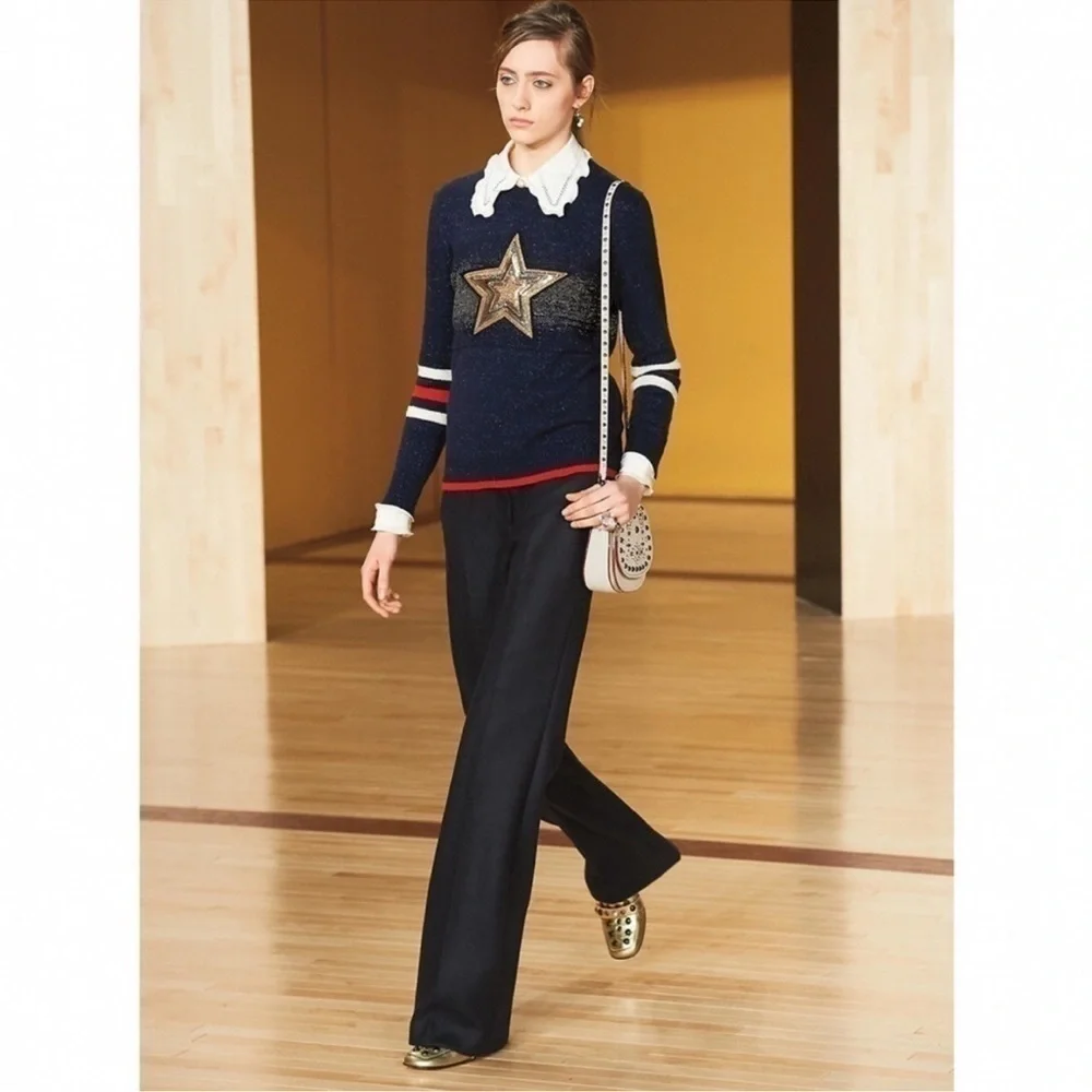Coach 1941 Wool Glitter Star Crewneck Sweater